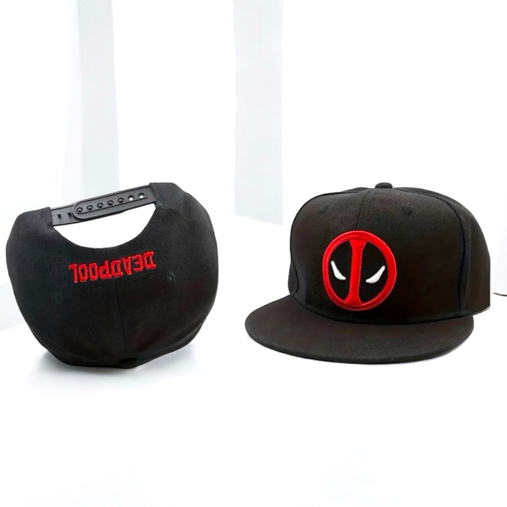 ‼️$7‼️🆕 Deadpool Snapback Cartoon Style Flat Brim Baseball Cap - Marvel